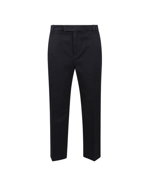 Thom Browne Broeken ,Blauw ,Katoen Verfijnde Cropped Katoenen Broek in het Blue voor heren