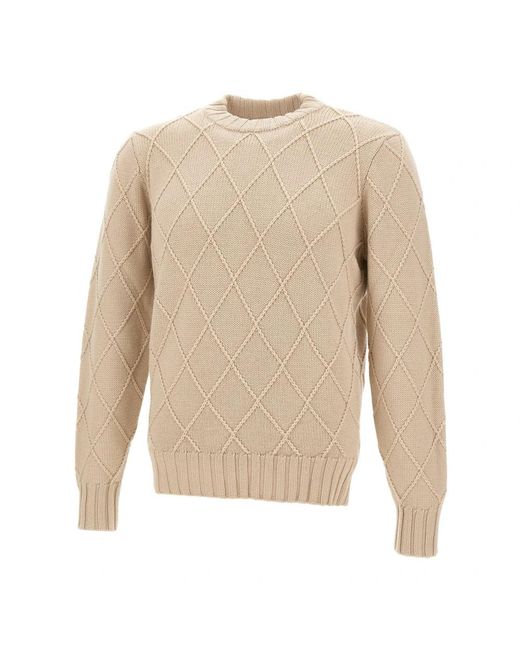 FILIPPO DE LAURENTIIS Natural Round-Neck Knitwear for men