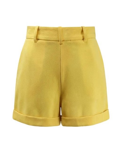 Elisabetta Franchi Yellow Short Shorts