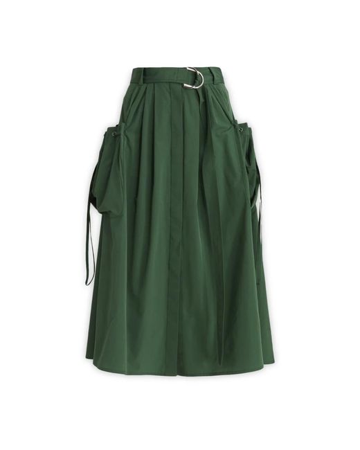 Mantu Green Midi Skirts