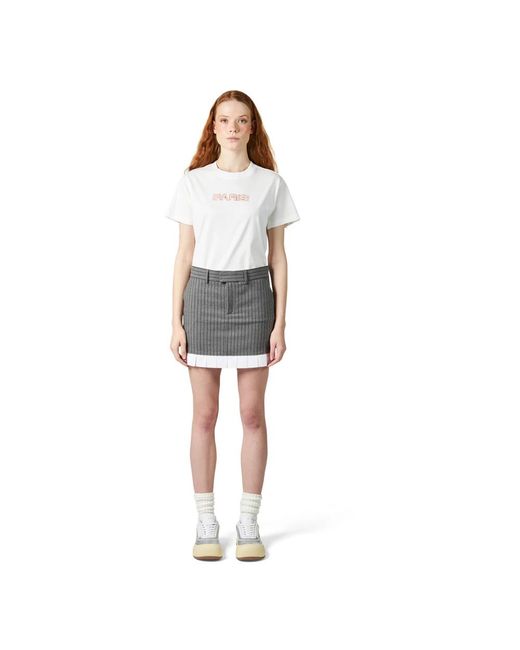 Philippe Model Rokken ,Grijs ,Leer Rok in het Gray