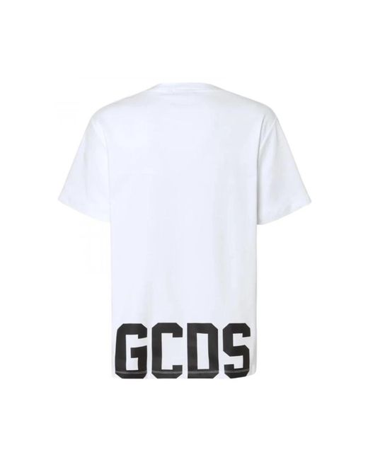 Gcds Tops ,Wit ,Katoen T-Shirt Van Katoen Met Logo Print in het White voor heren