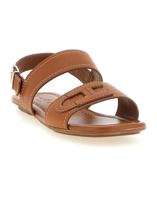 Hogan Brown Flat Sandals