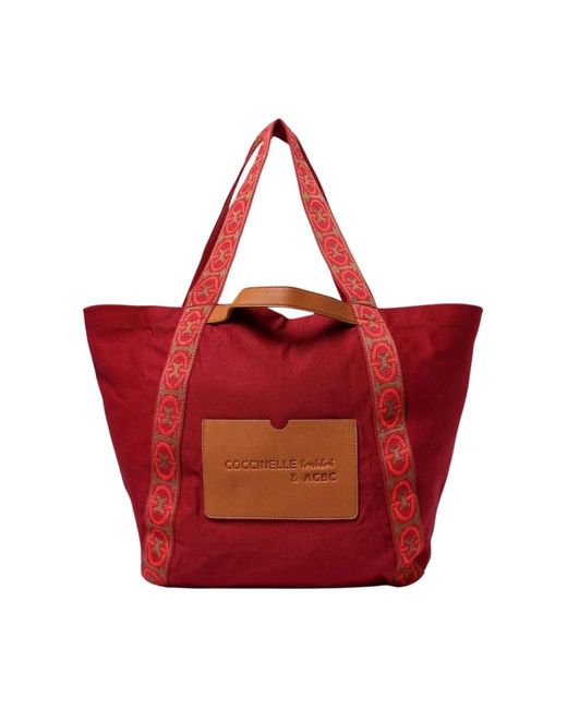 Coccinelle Red Rote Schultertasche Mit Reißverschluss