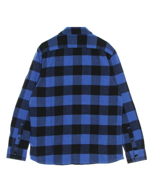 Dickies Overhemden ,Blauw ,Katoen Blauw Flanellen Overhemd Met Lange Mouwen in het Blue voor heren