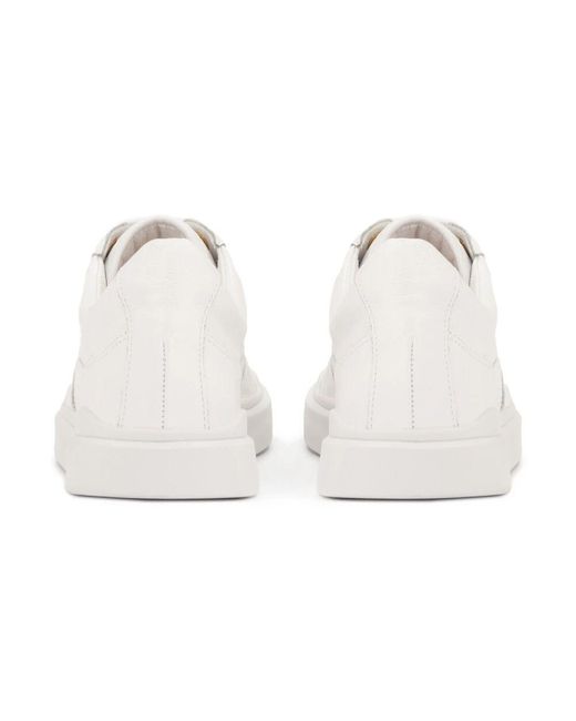 Kazar White Weiße Ledersneaker Mit Perforation