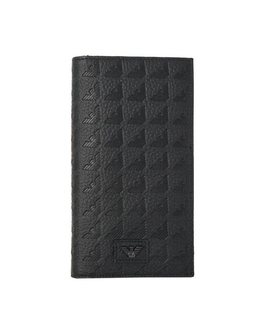 Emporio Armani Schwarze Lederbrieftasche Stilvolles Modell in Black für Herren