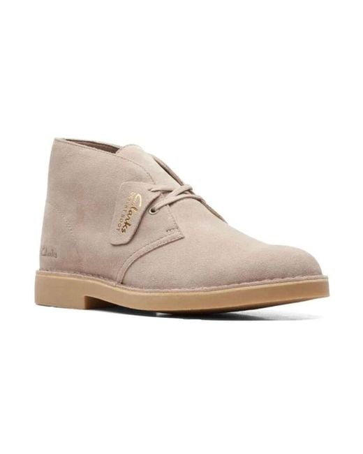 Clarks Gray Lace-Up Boots for men