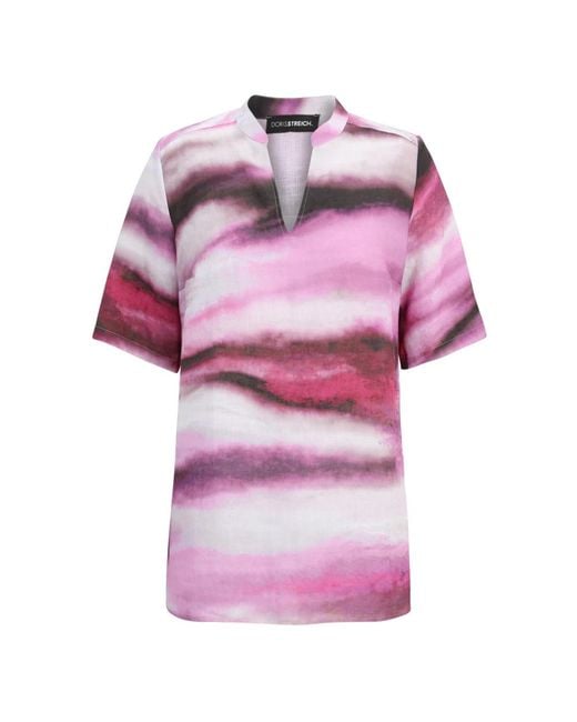 Doris S Pink Beeren Aquarell Bluse