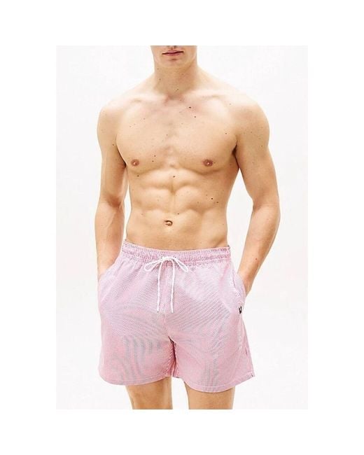Tommy Hilfiger Ithaca Stripe Badehose in Pink für Herren