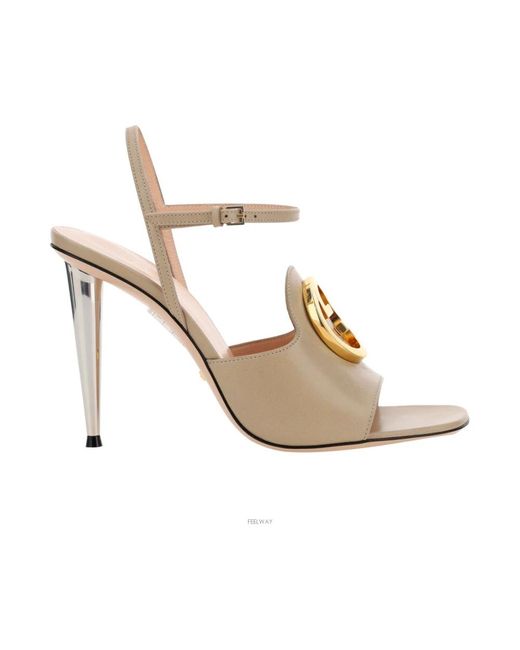 Gucci High Heel Sandals in het Metallic