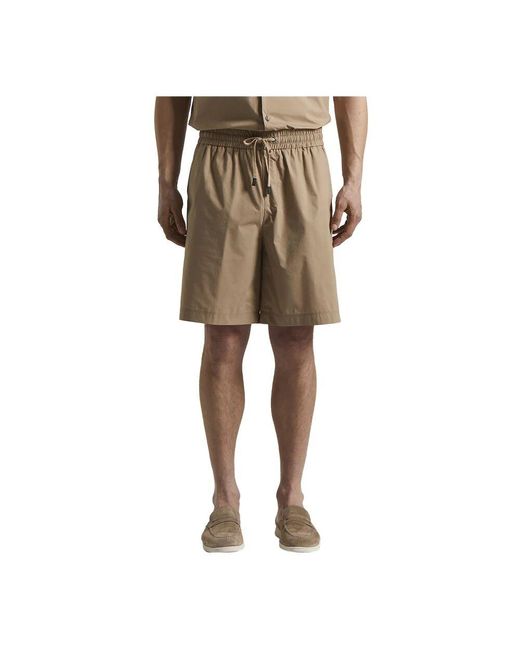Peserico Leichte Stretch-Baumwollshorts in Natural für Herren
