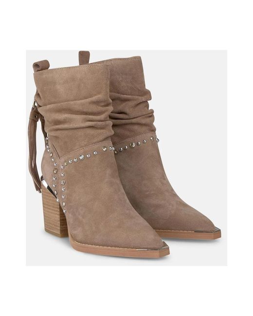 Alma En Pena. Brown Cowboy & Biker Boots