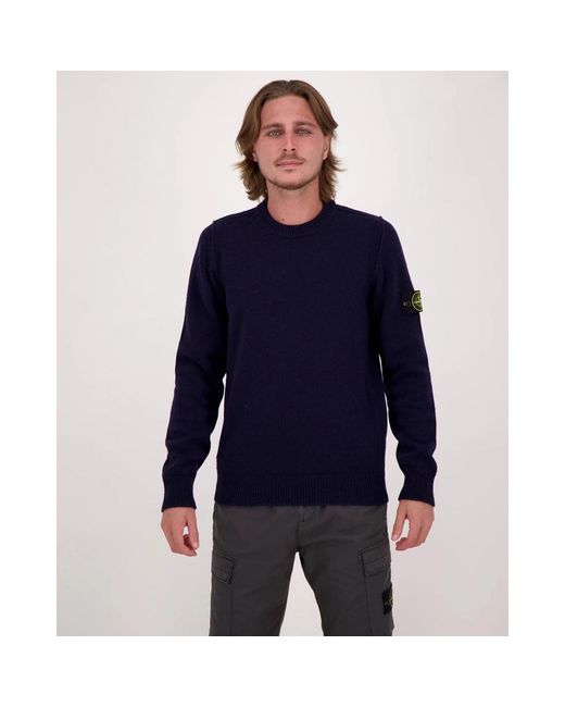 Stone Island Black Round-Neck Knitwear for men