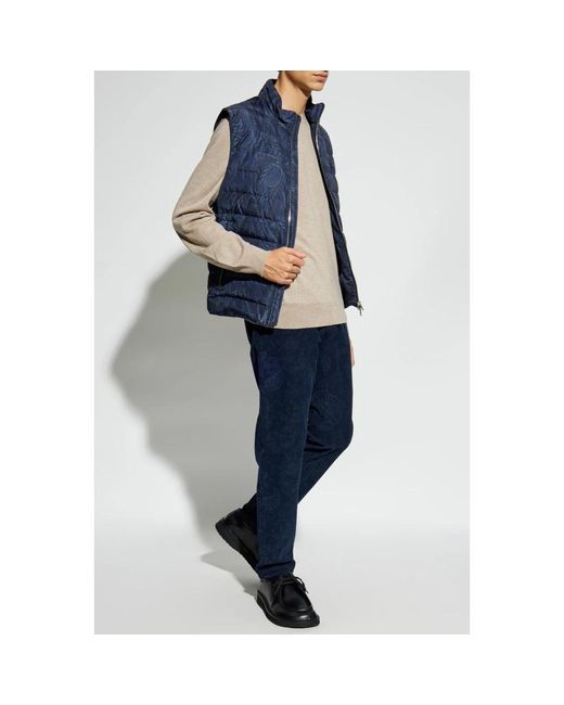 Etro Blue Straight Trousers for men
