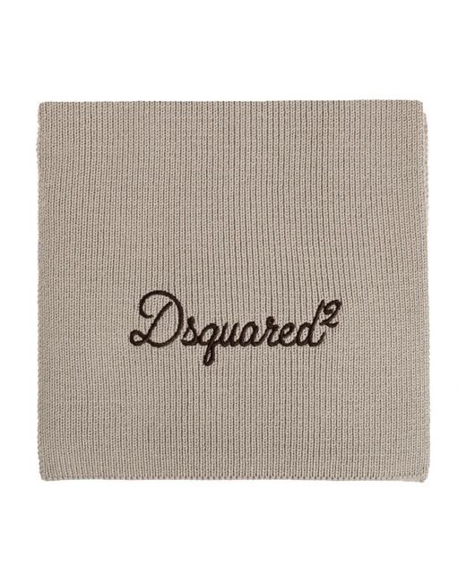 DSquared² Wollschal Mit Besticktem Logo in Brown für Herren
