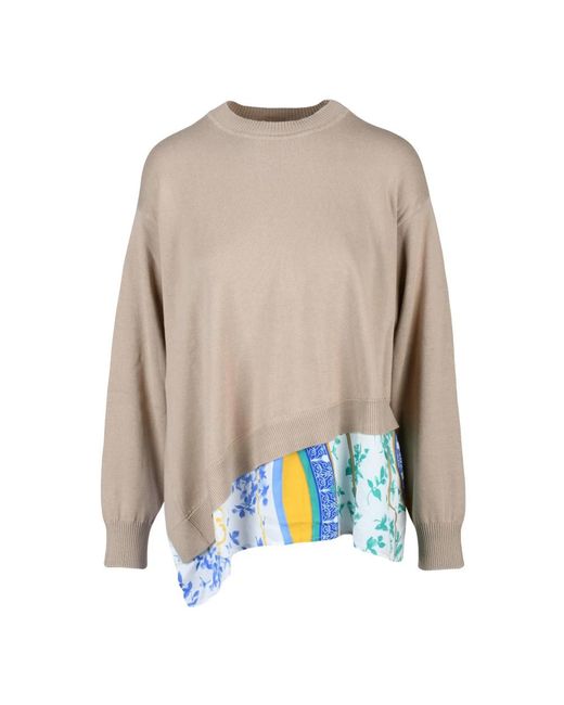 Moschino Pullover Girocollo in het Natural