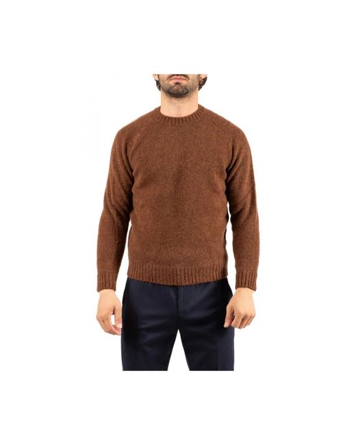 FILIPPO DE LAURENTIIS Brown Round-Neck Knitwear for men