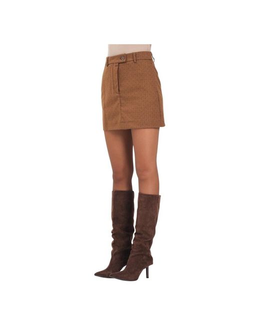 ViCOLO Brown Short Skirts
