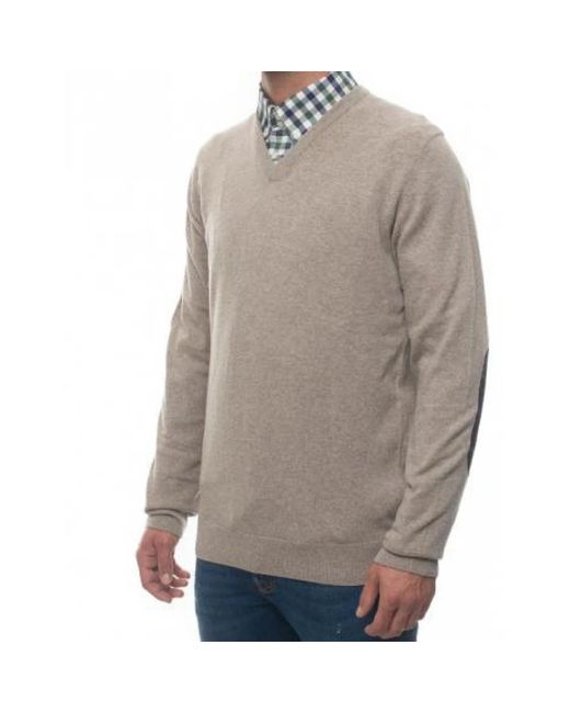 Barbour Gray V-Neck Knitwear for men