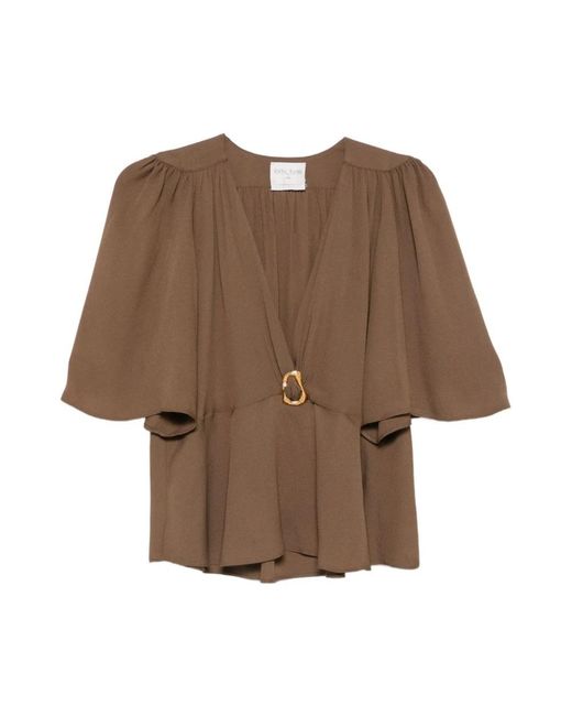 Forte_forte V-Hals Top in het Brown