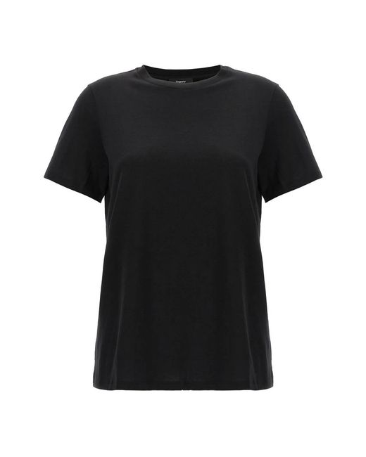 Theory Tops ,Zwart ,Katoen T-Shirt Met Ronde Hals in het Black