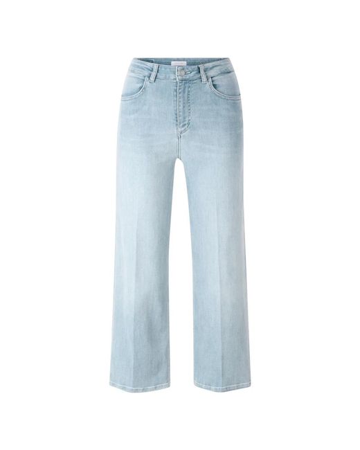 Rich & Royal Blue Hellblaue Satin-Denim-Culotte