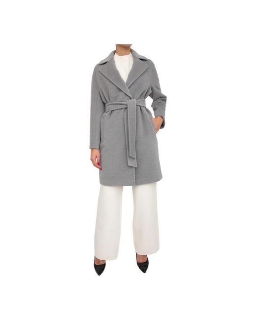 Max Mara Gray Belted Coats