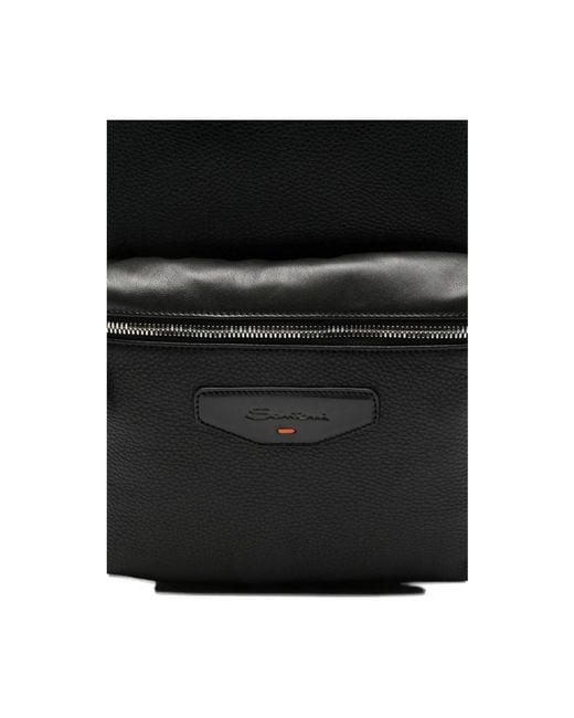 Santoni Black Backpacks for men