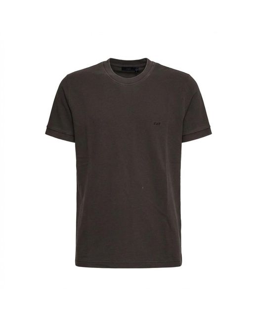 Fay Tops ,Bruin ,Katoen Piqué Katoenen T-Shirt in het Black voor heren