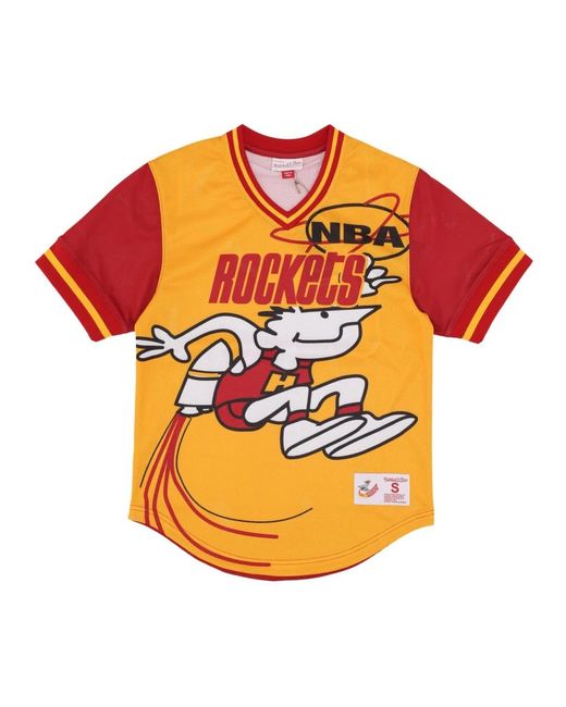 Mitchell & Ness Tops ,Veelkleurig ,Polyester Nba Jumbotron 3.0 V-Hals Jas in het Orange voor heren