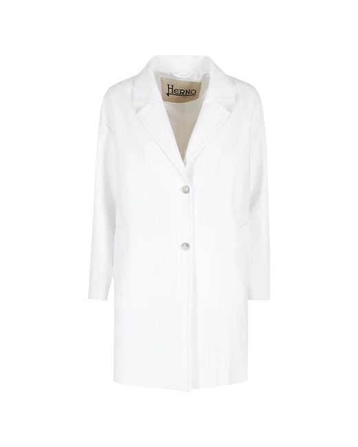 Herno White Single-Breasted Coats