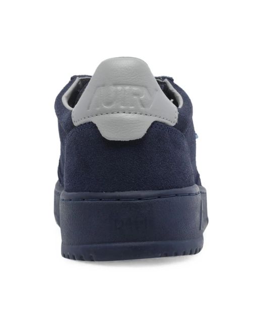 Autry Blue Medalist Low Perforated Panelled Sneakers for men