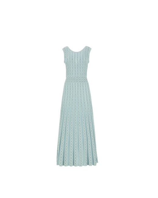 D.exterior Blue Knitted Dresses