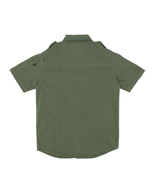 Alpha Industries Green Short Sleeve Shirts for men