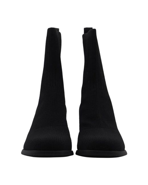 Camper Black Schwarze Stretch-Stoff Stiefeletten