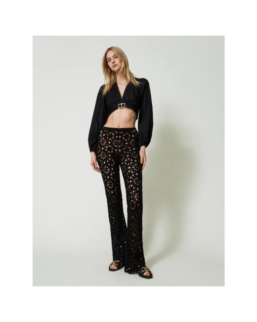 Twinset Black Wide Trousers