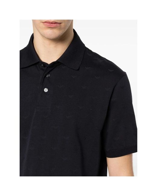 Emporio Armani Black Polo Shirts for men
