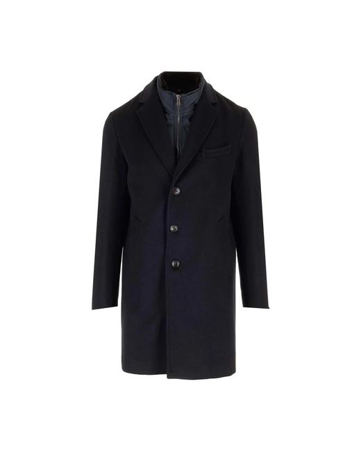 Barba Napoli Blue Single-Breasted Coats for men