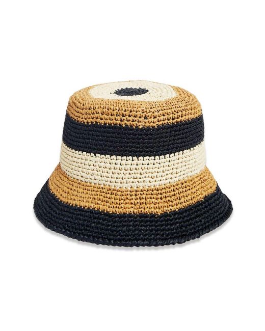 LaDoubleJ Natural Raffia bucket hat
