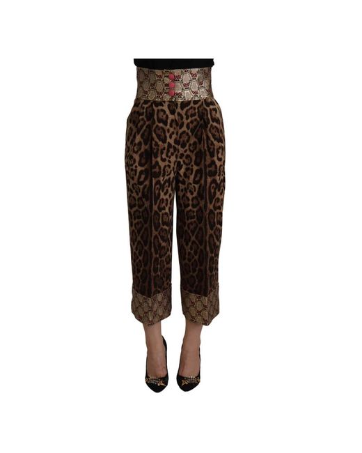 Dolce & Gabbana Brown Straight Trousers