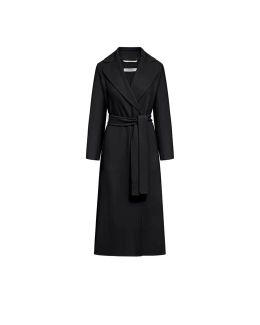 Max Mara Jassen ,Zwart ,Wol Poldo Coat in het Black