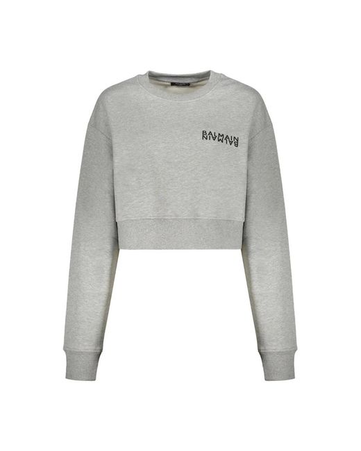 Balmain Gray Sweatshirts