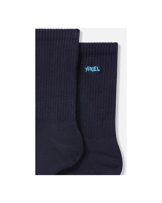 Axel Arigato Ondergoed ,Blauw ,Katoen Floral Logo Socks in het Blue