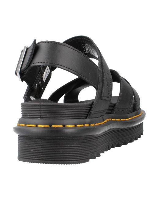 Dr. Martens Black Hydro flache sandalen für frauen