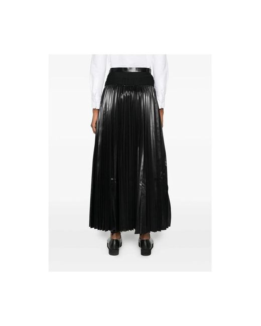 Junya Watanabe Rokken ,Zwart ,Wol Zwarte Wol Plooibroek in het Black