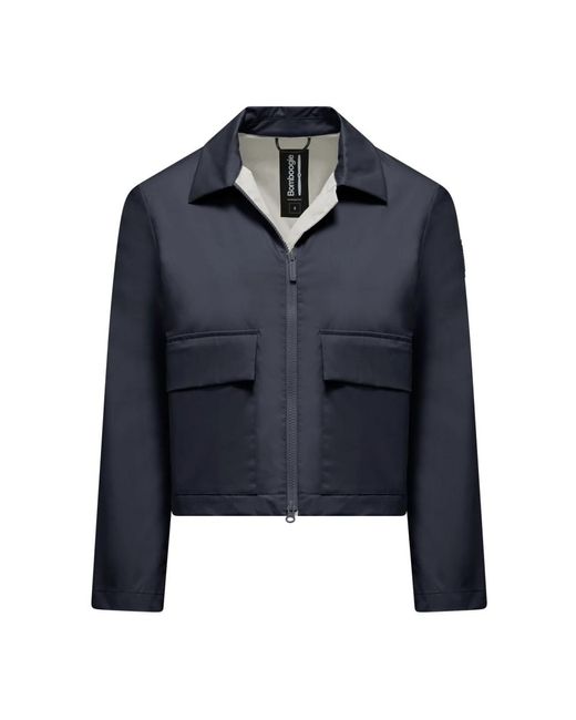 Bomboogie Ongevoerde Gabardine Jas Met Kraag in het Blue
