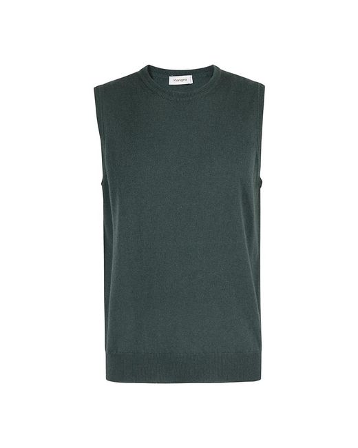 Kangra Green Sleeveless Jumpers for men