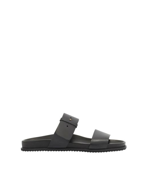 Ancient Greek Sandals Black Sliders for men