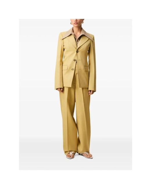 AMI Yellow Wide Trousers